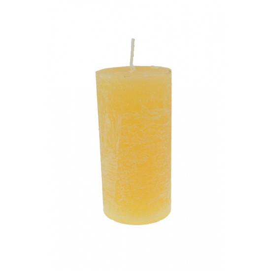 Gyertya rusztikus henger 5*10cm ananász sárga