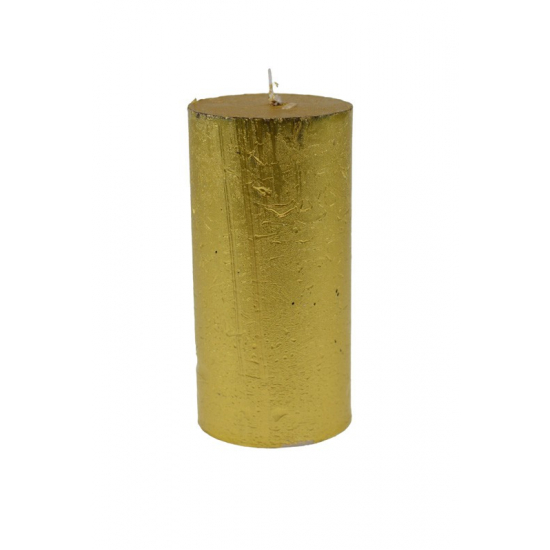 Gyertya rusztikus henger 5*10cm arany