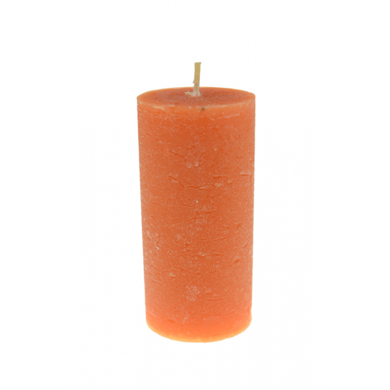 Gyertya henger rusztikus 5*10cm narancssárga