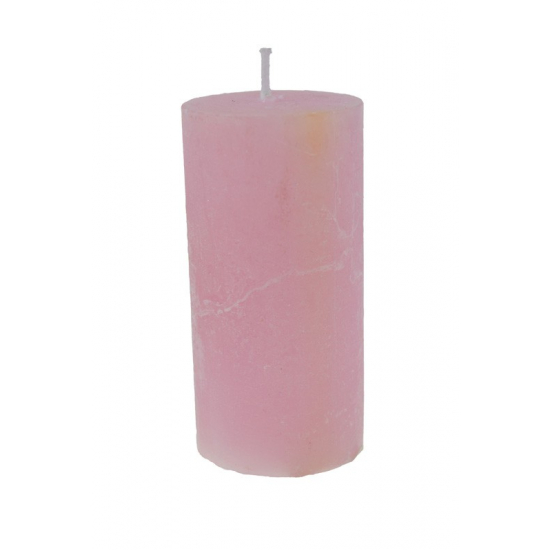 Gyertya henger rusztikus 5*10cm rózsaszín