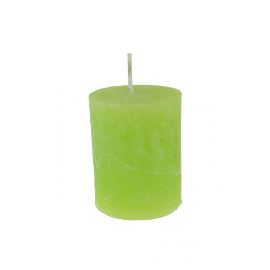 Gyertya henger rusztikus 5*6cm lime