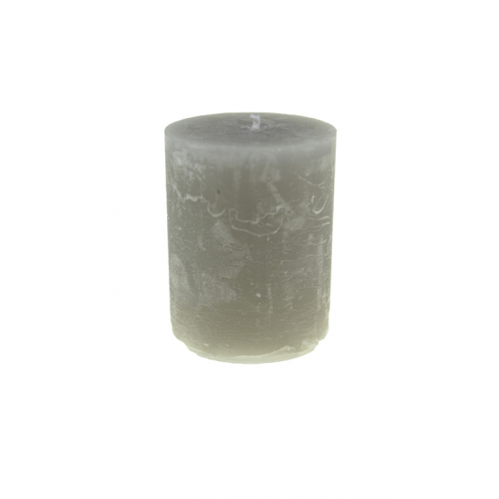 Gyertya henger rusztikus 5*6cm szürke