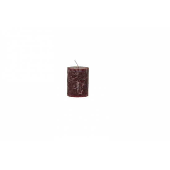 Gyertya henger rusztikus 7*10cm bordó