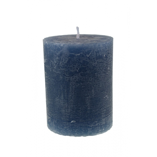 Gyertya henger rusztikus 7*10cm farmerkék