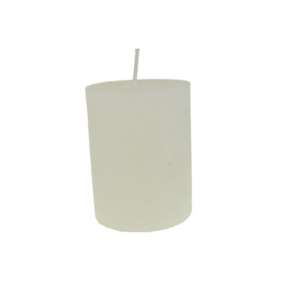 Gyertya henger rusztikus 7*10cm fehér