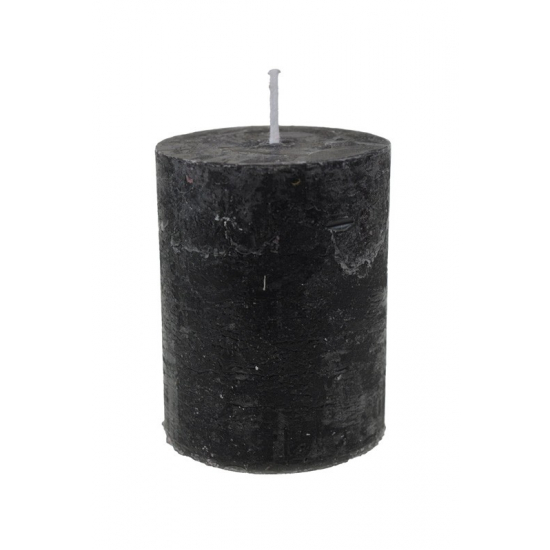Gyertya henger rusztikus 7*10cm fekete