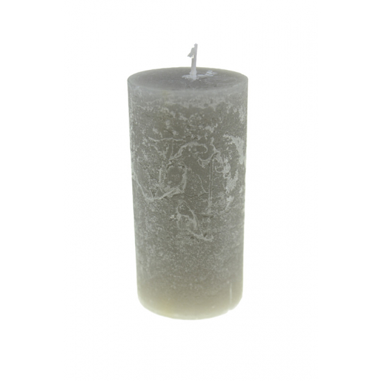 Gyertya rusztikus henger 7*10cm szürke
