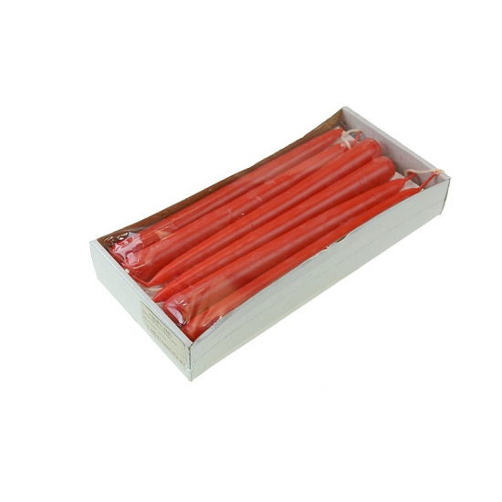 Gyertya szál 24cm s/12 matt piros