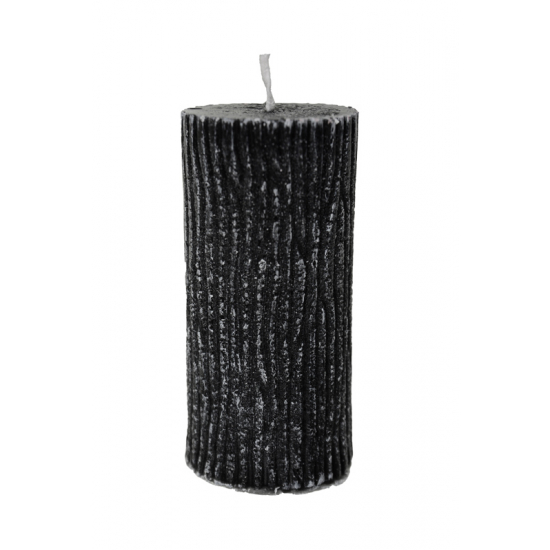Gyertya henger vonalas 11cm fekete