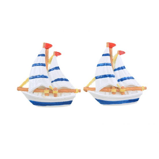 Figura hajó vitorlás poly 8,3cm s/2 fehér