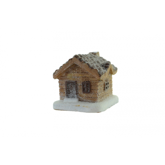 Figura ház poly 3,9*3,7*3,7cm barna
