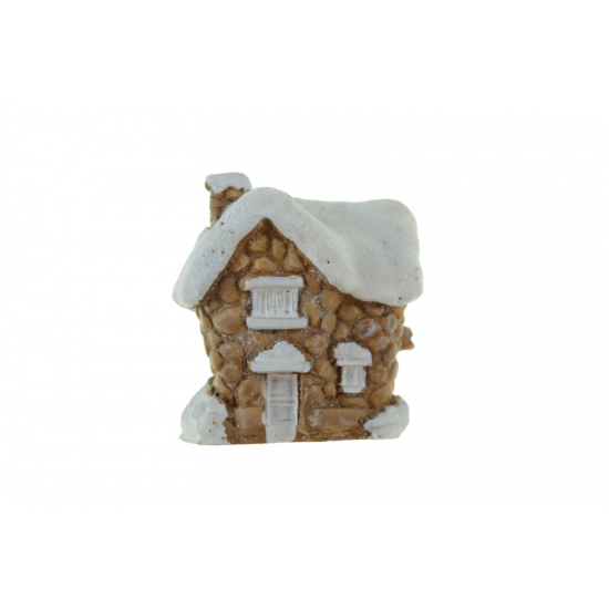 Figura ház poly 4,4*3,4*4,5cm barna