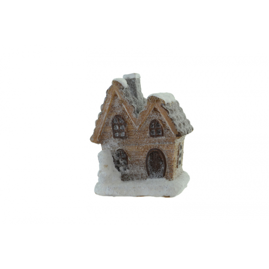 Figura ház poly 4,5*3,6*5,6cm barna
