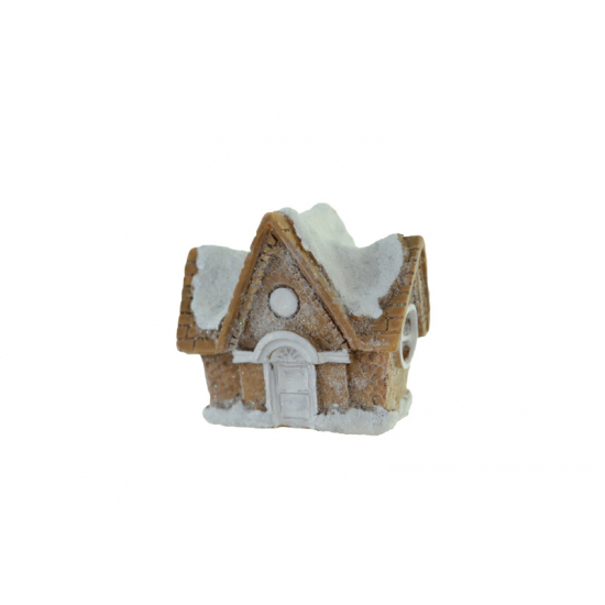 Figura ház poly 5*3,3*4,3cm barna
