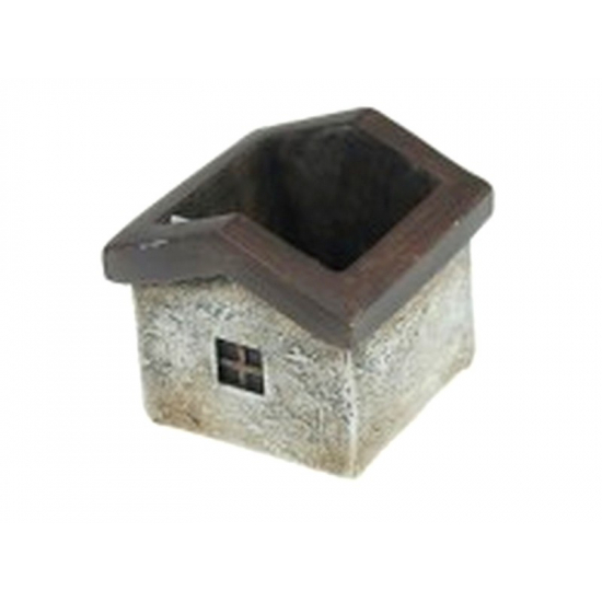 Kaspó kő házikó 8*8*8cm 2féle barna