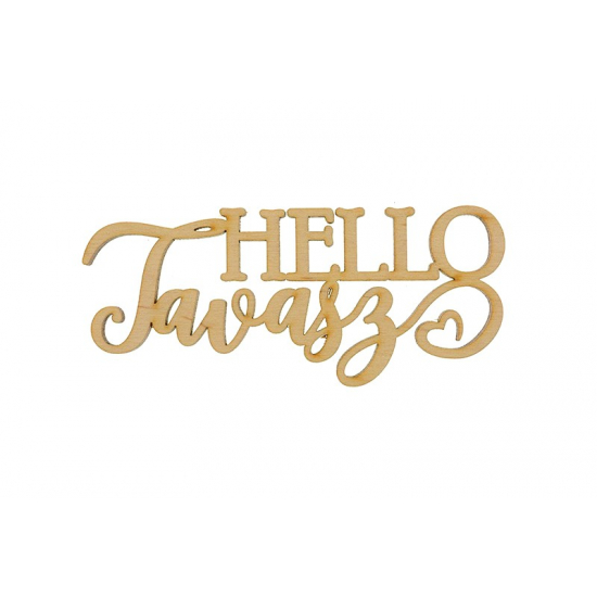 Tábla Fa Hello Tavasz felirat natúr