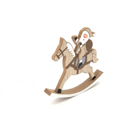 Figura Hintaló fa álló 24X2,5X23CM natúr/barna