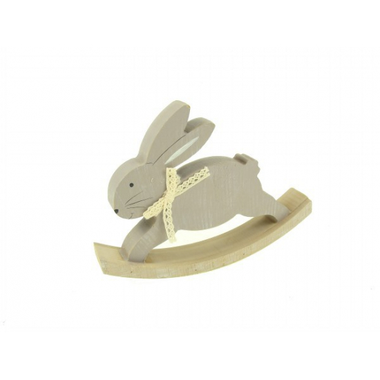 Figura hintanyúl fa 17*3*12,5cm masnival szürke