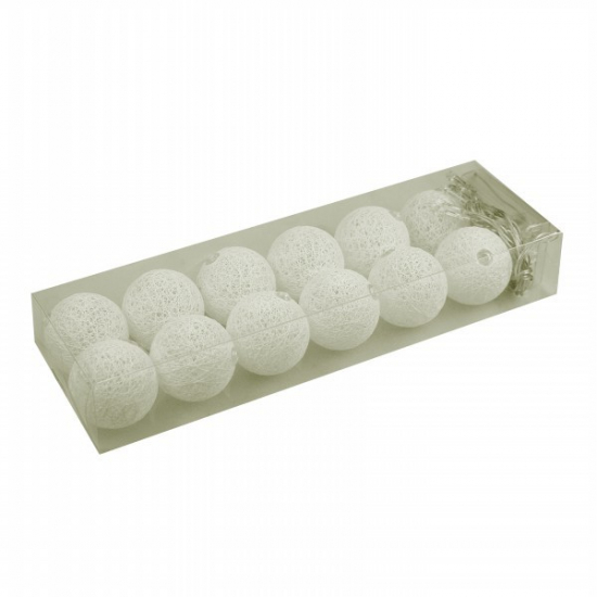 Izzósor gömb füzér meleg 5cm 12Led 3elemes fehér/piros