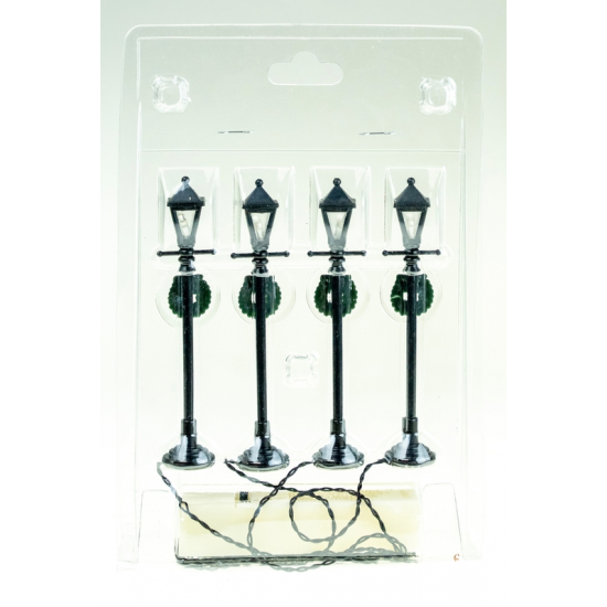 Kandeláber plasztik LED-es 10cm s/4 fekete