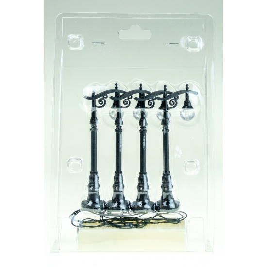 Kandeláber plasztik 10cm s/4 LED-es fekete