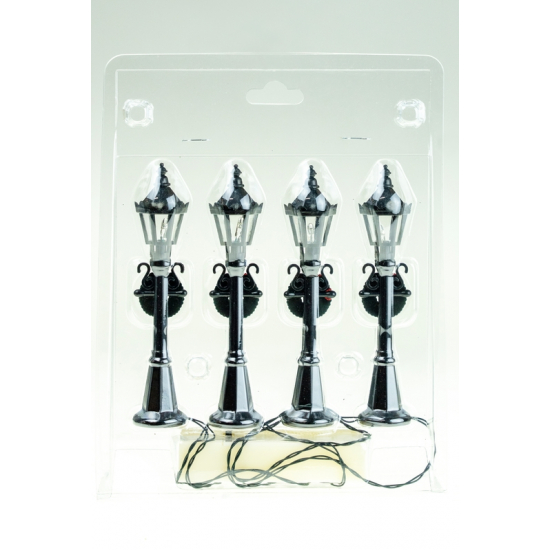 Kandeláber plasztik LED-es 12cm s/4 fekete