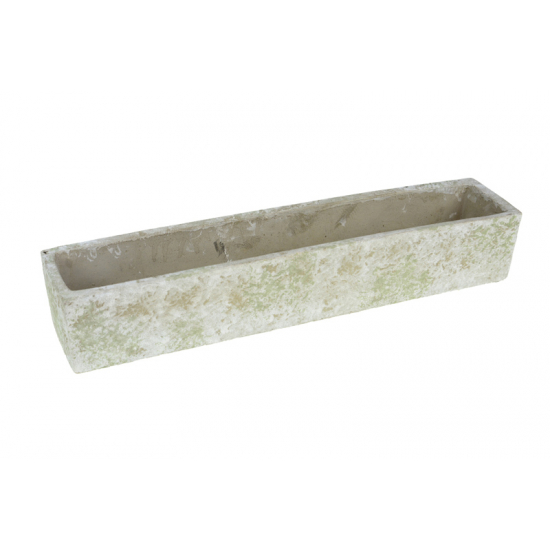 Kaspó kő téglalap 30*8*7cm antik mohazöld