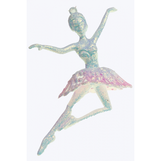 Karácsonyfa dísz balerina akril 12cm rózsaszín