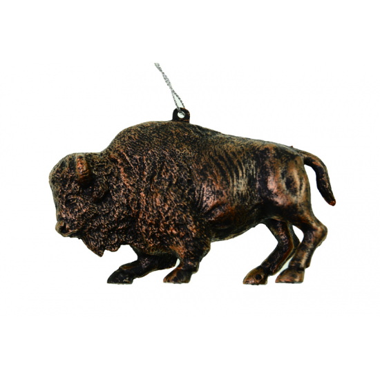 Karácsonyfa dísz bivaly műanyag 12cm bronz