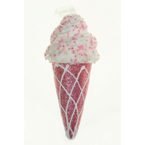 Karácsonyfa dísz fagyi foam 15cm rózsaszín