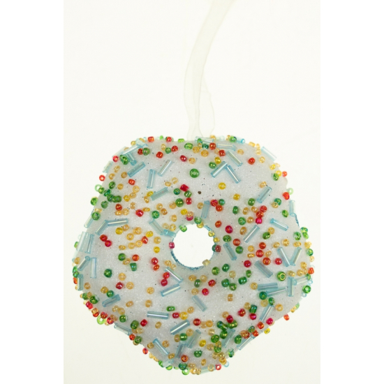 Karácsonyfa dísz fánk foam 8cm kék