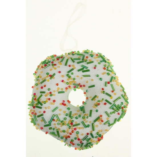 Karácsonyfa dísz fánk foam 8cm zöld