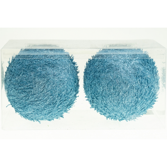 Karácsonyfa dísz gömb foam D10 s/2 glitteres kék