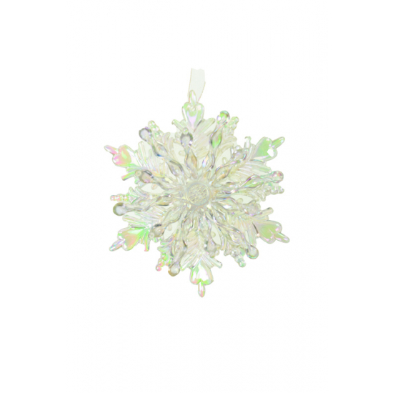 Karácsonyfa dísz hópehely akril 11.6x3.7cm átlátszó