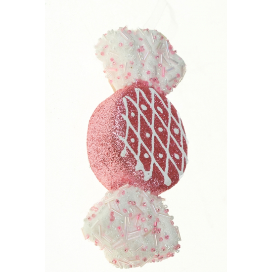 Karácsonyfa dísz szaloncukor foam 15cm rózsaszín