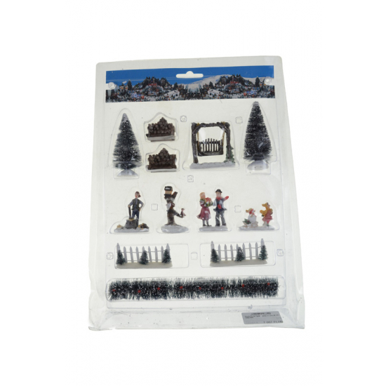 Karácsonyi figurák poly 27.5*8*38cm 12db-os