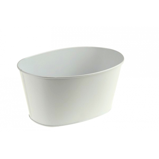 Kaspó cink ovális 18*8,5*9cm fehér