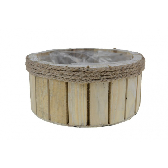 Kaspó fa gyalult D21 H10 kerek natúr