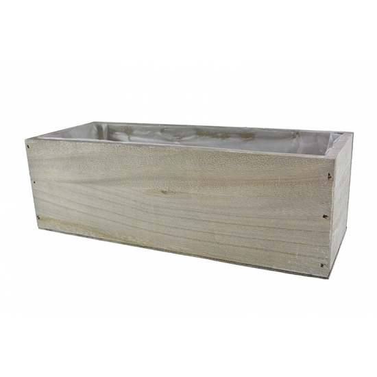 Kaspó fa téglalap 30*11,5*H9,5cm szürke