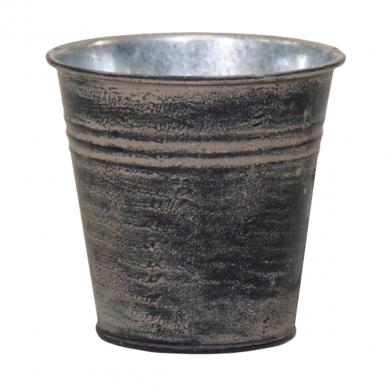 Kaspó fém 15cm antik barna
