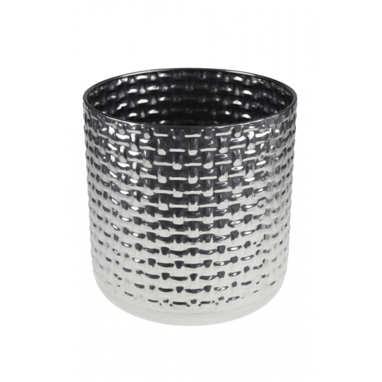 Kaspó fém D15 H16 ezüst