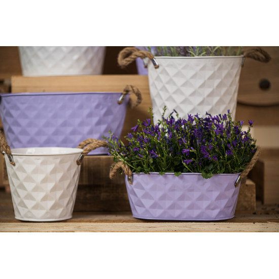 Kaspó fém D23XH22CM fehér