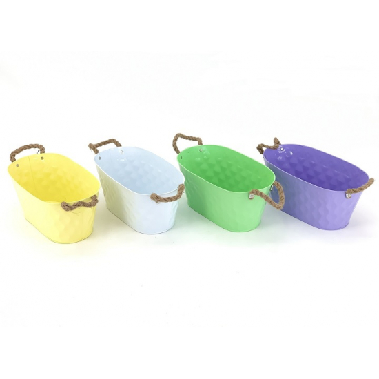 Kaspó fém ovális 30X18XH14CM lila