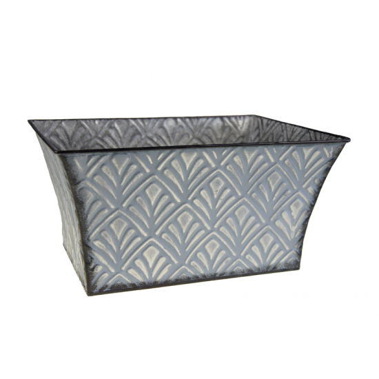 Kaspó fém téglalap 27.5*20*14cm szürke