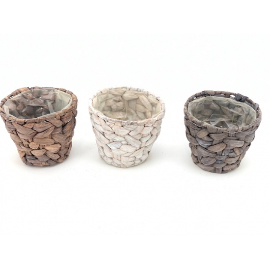 Kaspó fonott D14,5XH12CM fehér