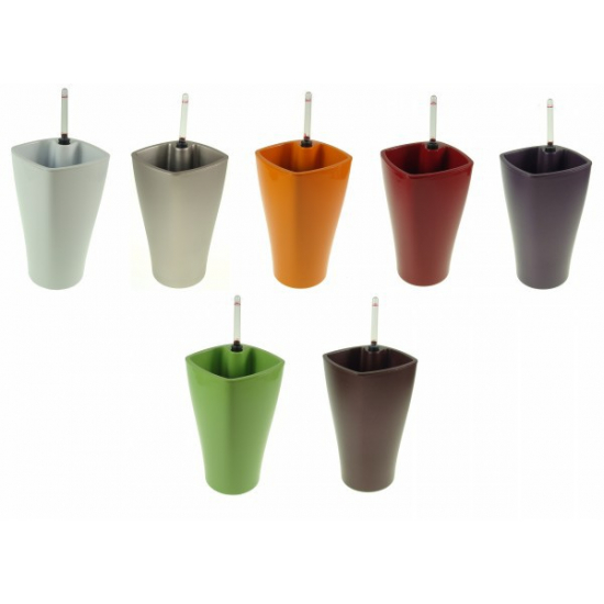 Kaspó hidrokultúrás D15*26cm szögletes több szín