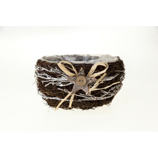 Kaspó inda/rattan ovális forma 15,5*10*8,5cm natúr