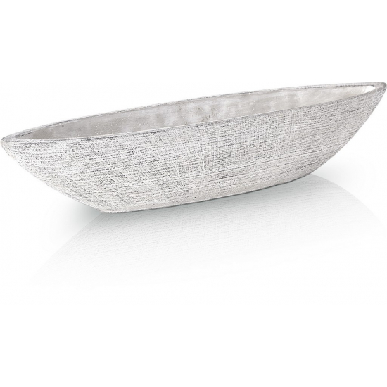 Kaspó kerámia csónak alakú 38*11*10cm szürke