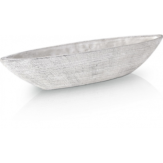 Kaspó kerámia csónak alakú 58*13*11cm szürke