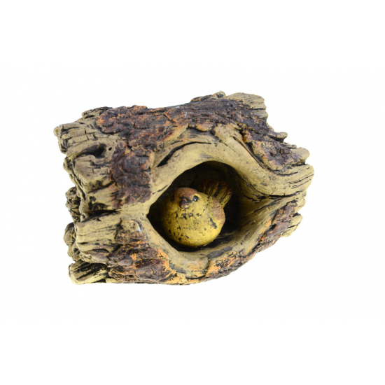Figura fatörzs kő 15.8*10.8*9.8cm szolár lámpával barna